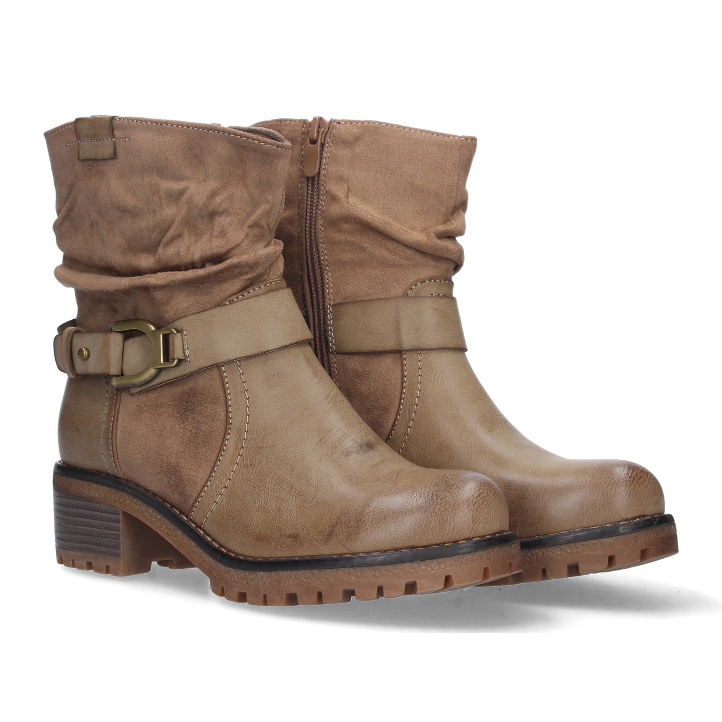 Comprar Botin de Tacon Ancho 2829-Kaki-Luca Morelli