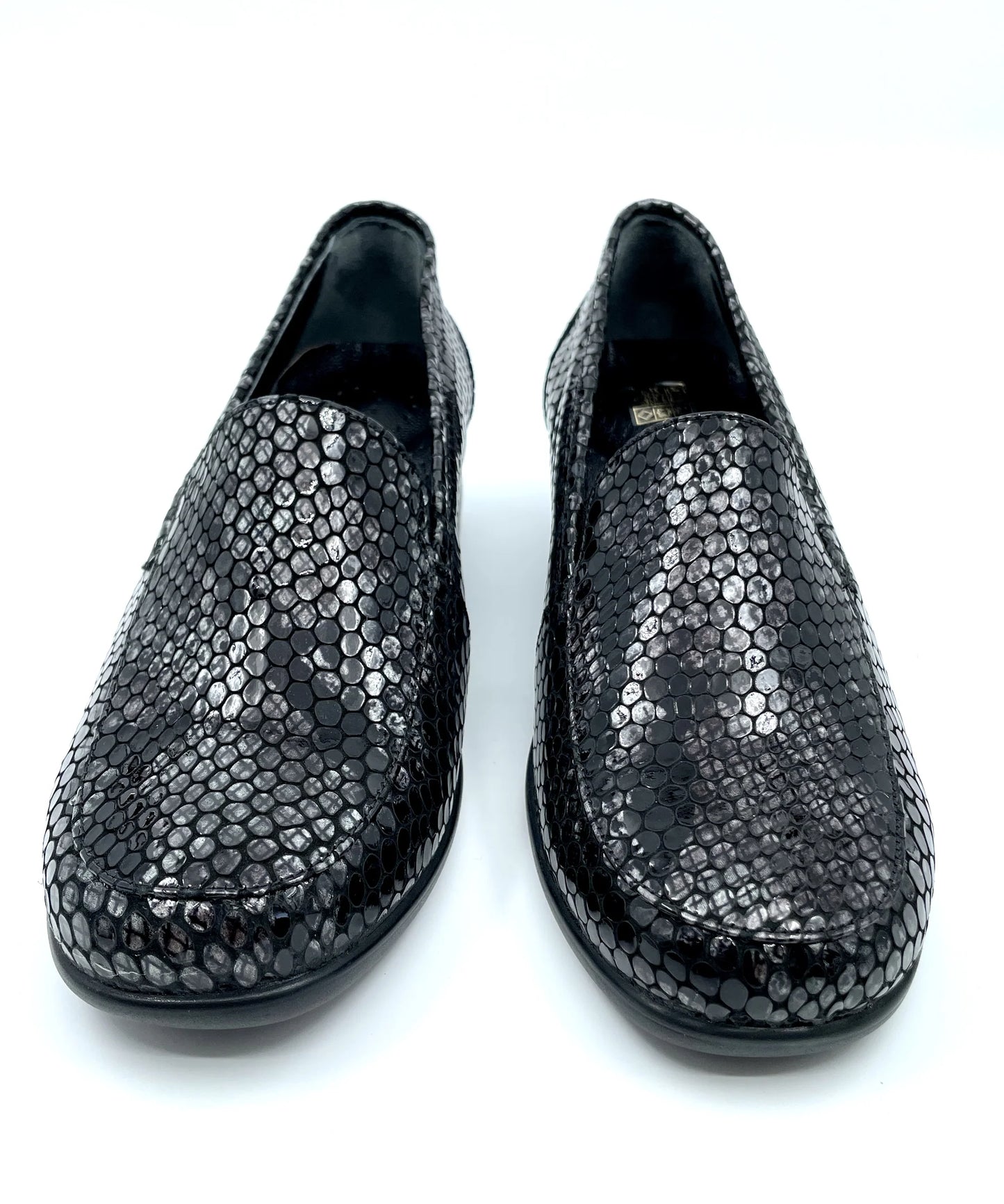 Comprar zapato vestir mujer negro piel imitacion serpiente-Luca Morelli